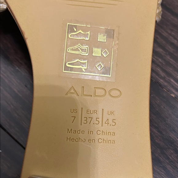 Aldo Women's Woven Sandals with Rhinestone Bow Accents - Picture 7 of 7